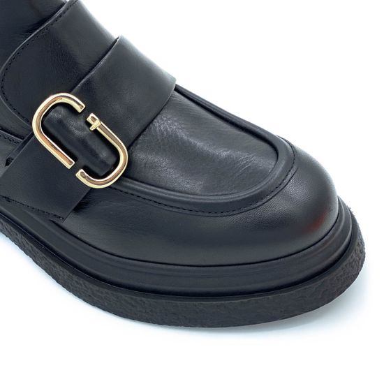 Ботинки Mot Cle черные кожаные МЕХ - фото 6, 