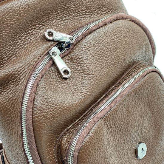 Рюкзак Di Gregorio коричневый кожаный - фото 5, 