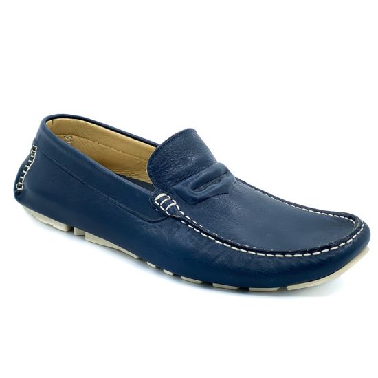 Мокасины Giampieronicola синие кожаные - фото 2, 