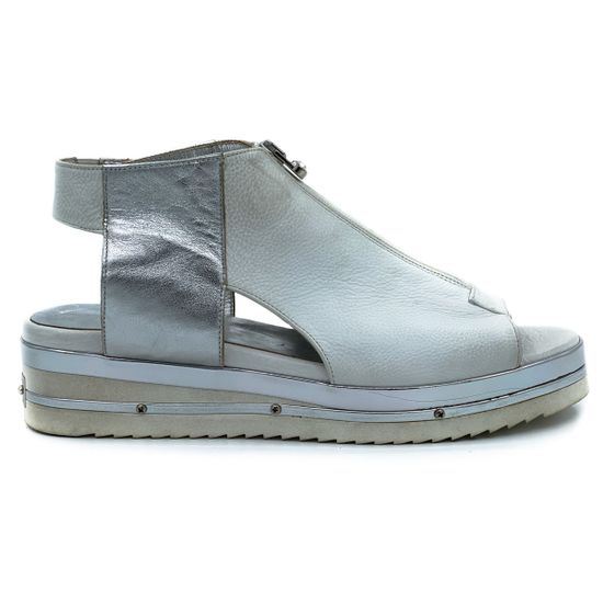 Босоножки Mara бело-серебряные - фото 1, 