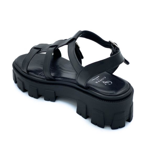 Босоножки Cover черные кожаные - фото 3, 2591-2 COV