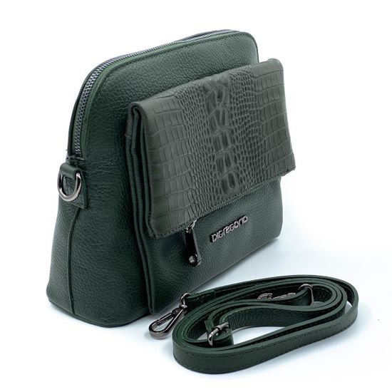 Клатч Di Gregorio зеленый кожаный - фото 2, 