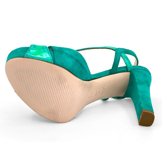 Босоножки Tiffi бирюзовые замшевые с кожаными вставками - фото 4, 558/A TI VERDE