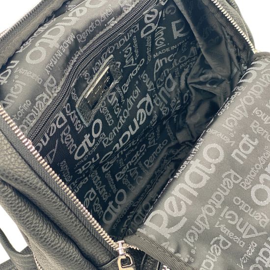 Сумка-рюкзак Renato Angi черная кожаная - фото 5, 