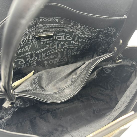 Сумка Renato Angi черная замша/кожа - фото 6,