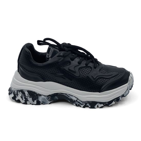 Кроссовки Nila Nila черные кожаные - фото 1, ET145-004 NIL NERO