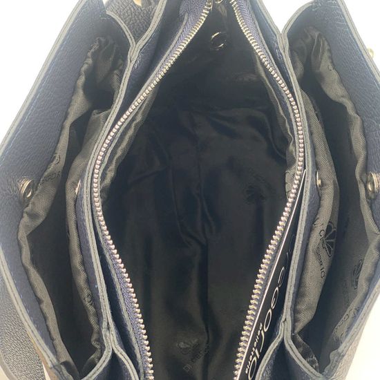 Сумка Di Gregorio темно-синяя кожаная - фото 6, 