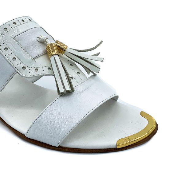 Сабо Loretta Pettinari белые кожаные - фото 5, 