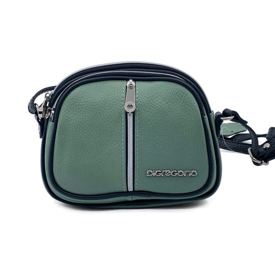 Сумочка Di Gregorio кросс-боди зеленая(ментол) кожаная маленькая - фото 1, 