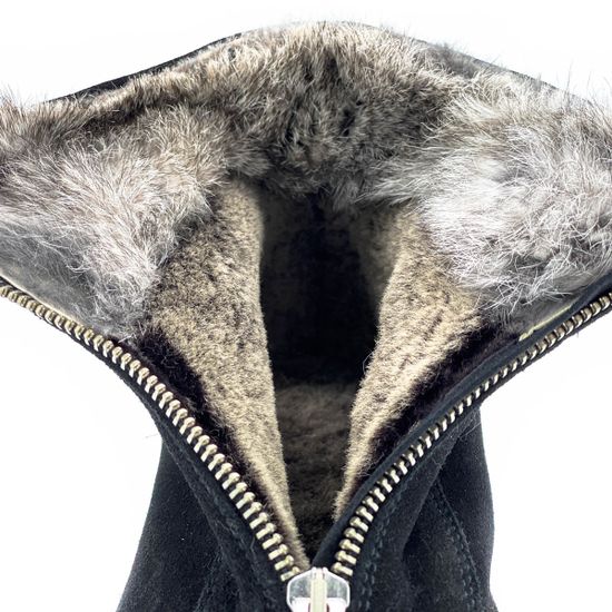 Ботинки Pertini черные замшевые МЕХ - фото 6, 