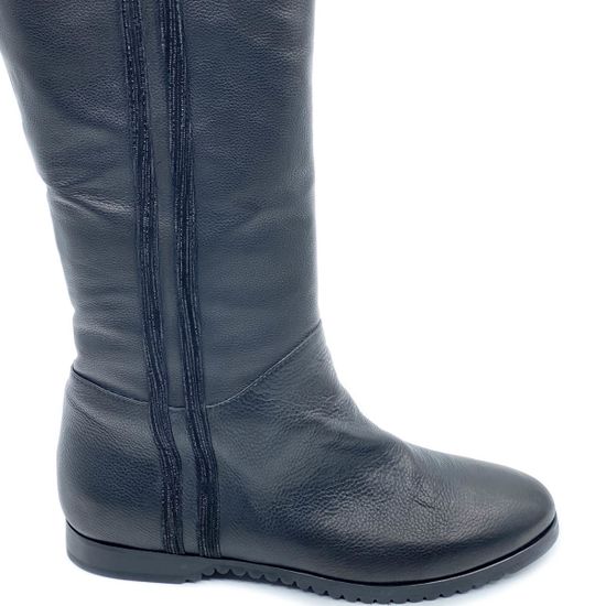 Сапоги Giorgio Piergentili черные кожаные МЕХ - фото 4, 