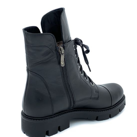 Ботинки Cover черные кожаные МЕХ - фото 3, 