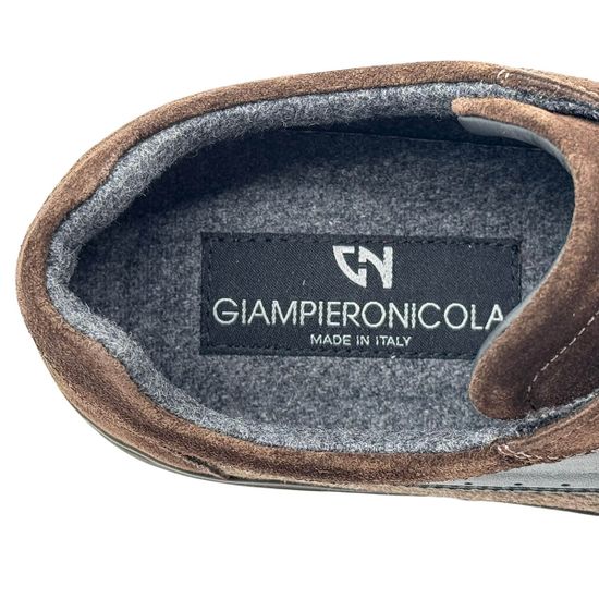 Кроссовки GIAMPIERONICOLA коричневые замша/кожа на байке - фото 8, H338168 GPN MORO
