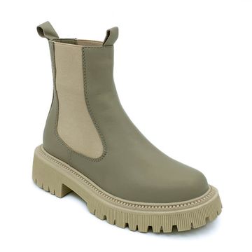 Ботинки челси Cover оливковые кожаные Байка - фото 2, 365629-1 COV