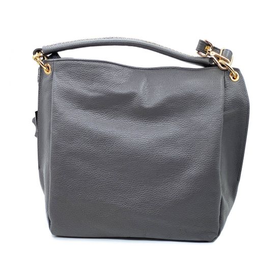 Сумка Di Gregorio серая кожаная - фото 3, 