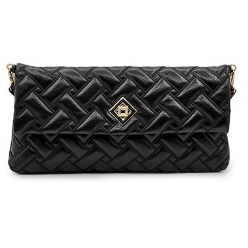 Сумка-клатч Marina Creazioni черная кожаная стеганая - фото 1, B6754 MC NERO