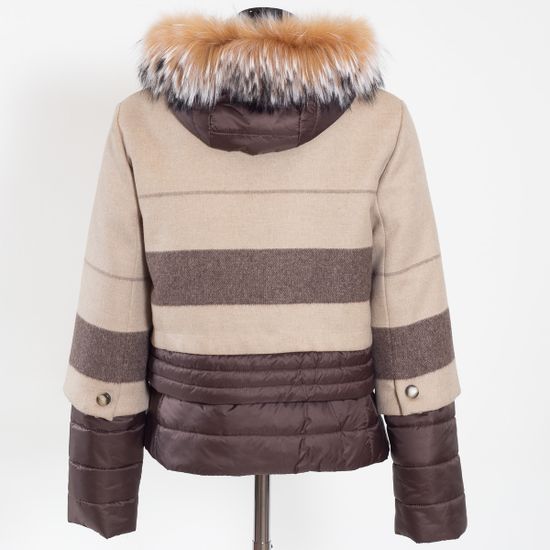 Куртка Galotti двойная драп бежево-коричневая - фото 3, 