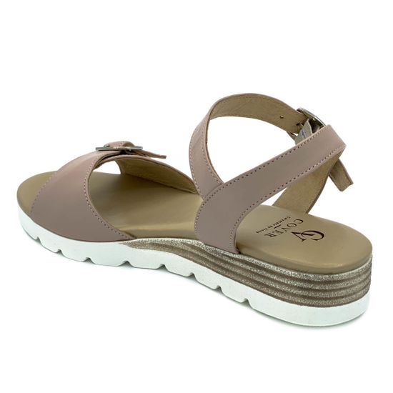 Босоножки Cover пастельно-розовые кожаные - фото 3, 