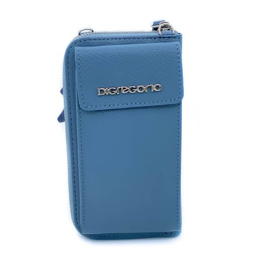 Сумочка Di Gregorio кросс-боди синяя кожаная маленькая - фото 1, 