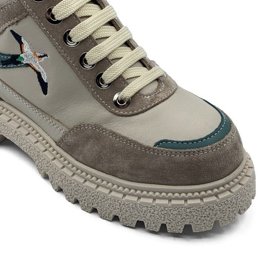 Ботинки Lab Milano бежевые замша/кожа на меху - фото 6, 06022511 LAB