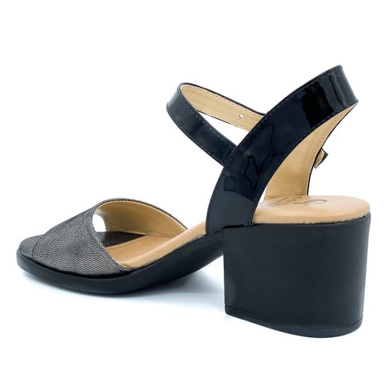 Босоножки Cover черно-серебряные кожаные - фото 3, 210(12-24) COV