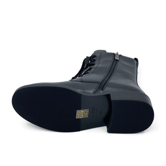 Высокие ботинки Tuffoni черные кожаные на байке - фото 4, 