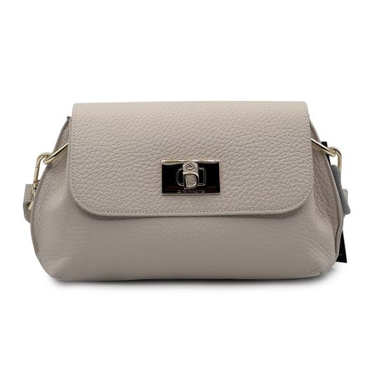 Сумка Di Gregorio бежевая кожаная с золотой фурнитурой - фото 1, 821 DG BEIGE ZOLOT FURN