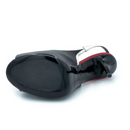 Босоножки Gerardino di Maggio черно-белые кожаные - фото 4, 