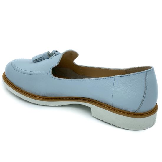 Лоферы Cover голубые кожаные - фото 3, 