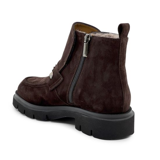 Ботинки Donna Soft коричневые замшевые на меху - фото 3, DS2449M DS MORO