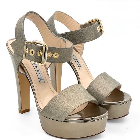 Босоножки Renzi кожаные серебряные на платформе - фото 7, 524200 RZ
