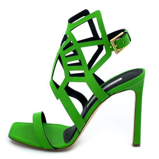 Босоножки Gianmarco Lorenzi зеленые кожаные - фото 1, 