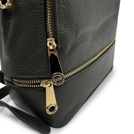 Сумка-рюкзак Di Gregorio серая кожаная - фото 4, 8509 DG GRIGIO