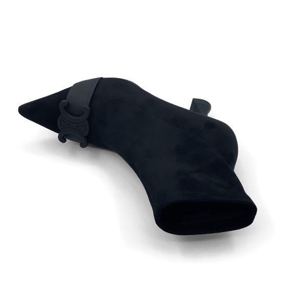 Ботильоны стрейч Tuffoni черные замшевые на байке - фото 5, 