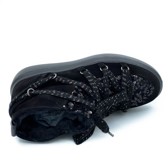 Ботинки Pertini черные замшевые МЕХ - фото 5, 192W16296D2 PRT