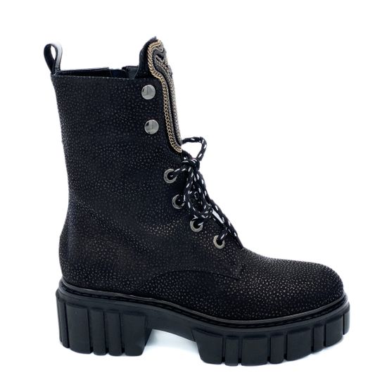 Ботинки Ilasio Renzoni черные замшевые с лазерной обработкой Байка - фото 1, 