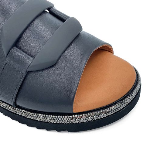 Шлепанцы Lab Milano черные кожаные - фото 6, 