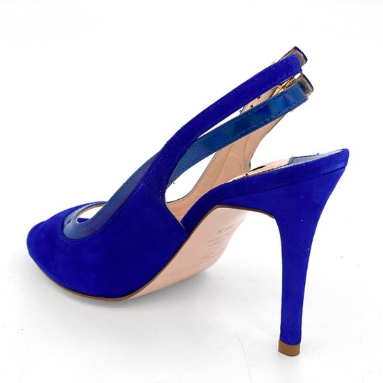 Босоножки Tiffi замшевые с лакированными вставками синие - фото 3, 