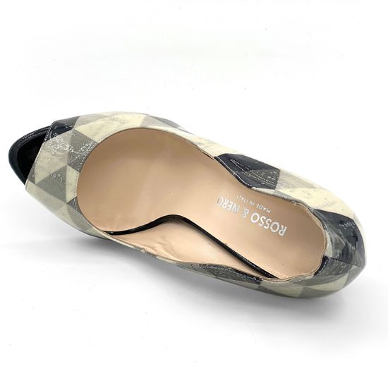 Туфли Rosso&amp;Nero лакированные бежевые с открытым мыском - фото 5, 3830 RN