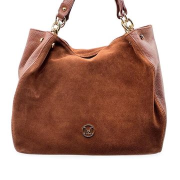 Сумка MOT-CLE коричневая замша/кожа - фото 1, COFFA MOT MORO