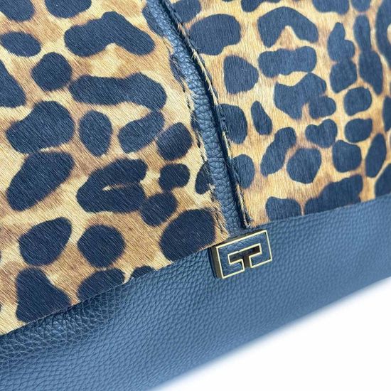 Сумка Loristella черная кожаная/пони принт "леопард" - фото 5, 2734 LS LEO