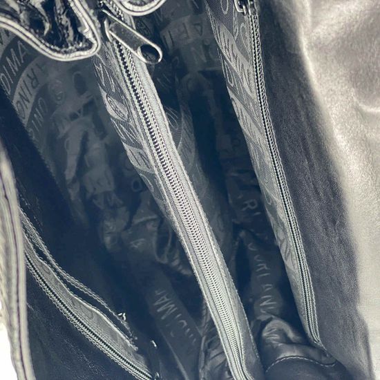 Сумка Marino Orlandi кожаная лакированная черная - фото 5, 4835 MO NERO