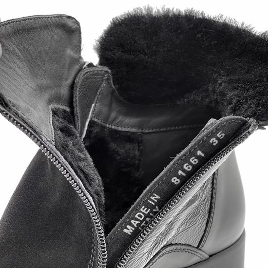 Ботинки Marzetti черные МЕХ комбинация замши и наплака - фото 7, 