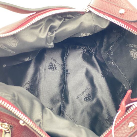 Сумка Di Gregorio бордовая кожаная - фото 5, 