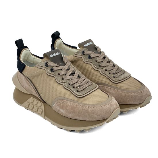 Кроссовки NILA NILA бежевые кожаные/замшевые - фото 7, NO5812 NIL BEIGE