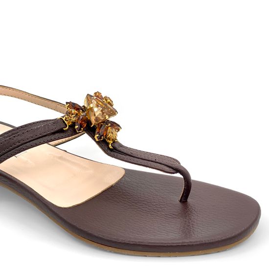 Босоножки Tiffi коричневые кожаные - фото 6, 