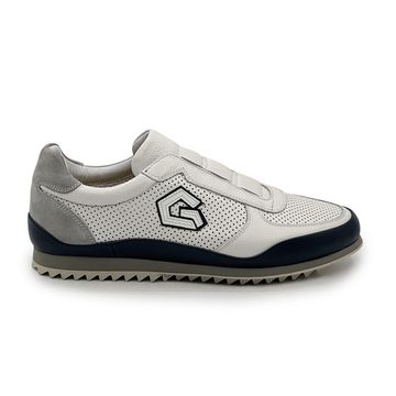 Кроссовки GIAMPIERONICOLA белые кожаные перфорированные - фото 1, 45504A GPN BIANCO