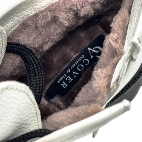 Ботинки Cover белые кожаные МЕХ - фото 7, 899-2-07 COV