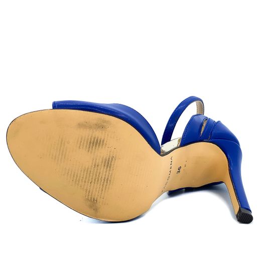 Босоножки Pacomena синие кожаные - фото 4, 