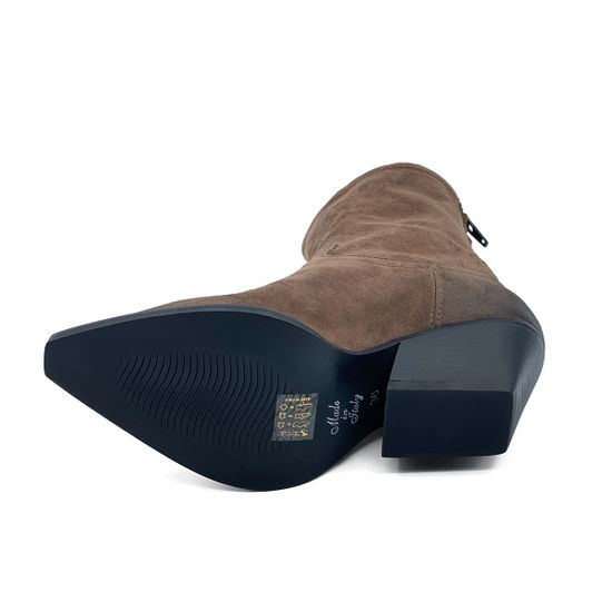 Ботинки Казаки MIMMU замшевые демисезонные бежевые - фото 4, 